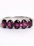 Anillo De Plata .925 Media Churumbela Con Rodolita Corte Oval