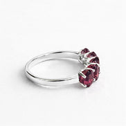 Anillo De Plata .925 Media Churumbela Con Rodolita Corte Oval