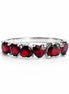 Anillo De Plata .925 Media Churumbela Con Granate Corazón