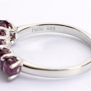 Anillo De Plata 925 Media Churumbela Con Granate Oval