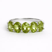 Anillo De Plata .925 Media Churumbela Con Peridoto Oval