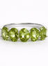 Anillo De Plata .925 Media Churumbela Con Peridoto Oval