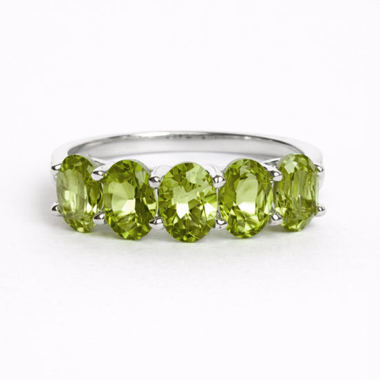Anillo De Plata .925 Media Churumbela Con Peridoto Oval