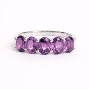 Anillo De Plata 925 Media Churumbela Con Amatista