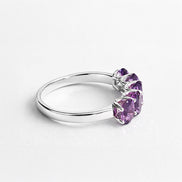 Anillo De Plata 925 Media Churumbela Con Amatista