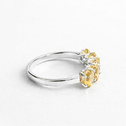 Anillo De Plata .925 Media Churumbela Con Citrino Oval
