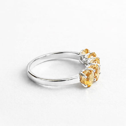 Anillo De Plata .925 Media Churumbela Con Citrino Golden Corte Oval