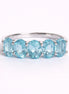 Anillo De Plata .925 Media Churumbela Con Topacio Azul Oval