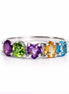 Anillo De Plata .925 Media Churumbela Multicolor
