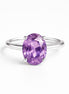 Anillo De Plata .925 Solitario Con Amatista Oval
