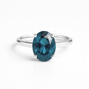 Anillo De Plata .925 Solitario Con Topacio London