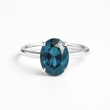Anillo De Plata .925 Solitario Con Topacio London