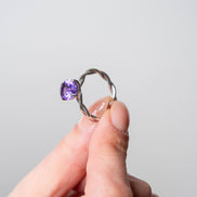 Anillo De Plata .925 Torzal Con Amatista