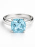 Anillo De Plata .925 Con Topacio Azul Cushion