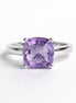 Anillo De Plata .925 Con Amatista Cushion