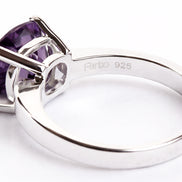 Anillo De Plata .925 Con Amatista Cushion