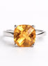 Anillo De Plata .925 Con Citrino Cushion