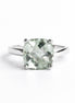 Anillo De Plata .925 Con Amatista Verde Cushion