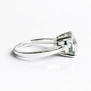 Anillo De Plata .925 Con Amatista Verde Cushion
