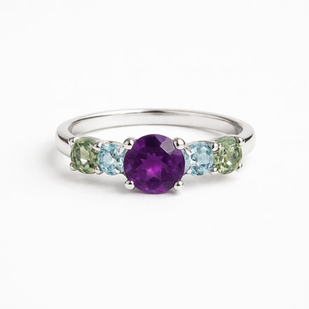 Anillo De Plata .925 Media Churumbela Tres Tonos