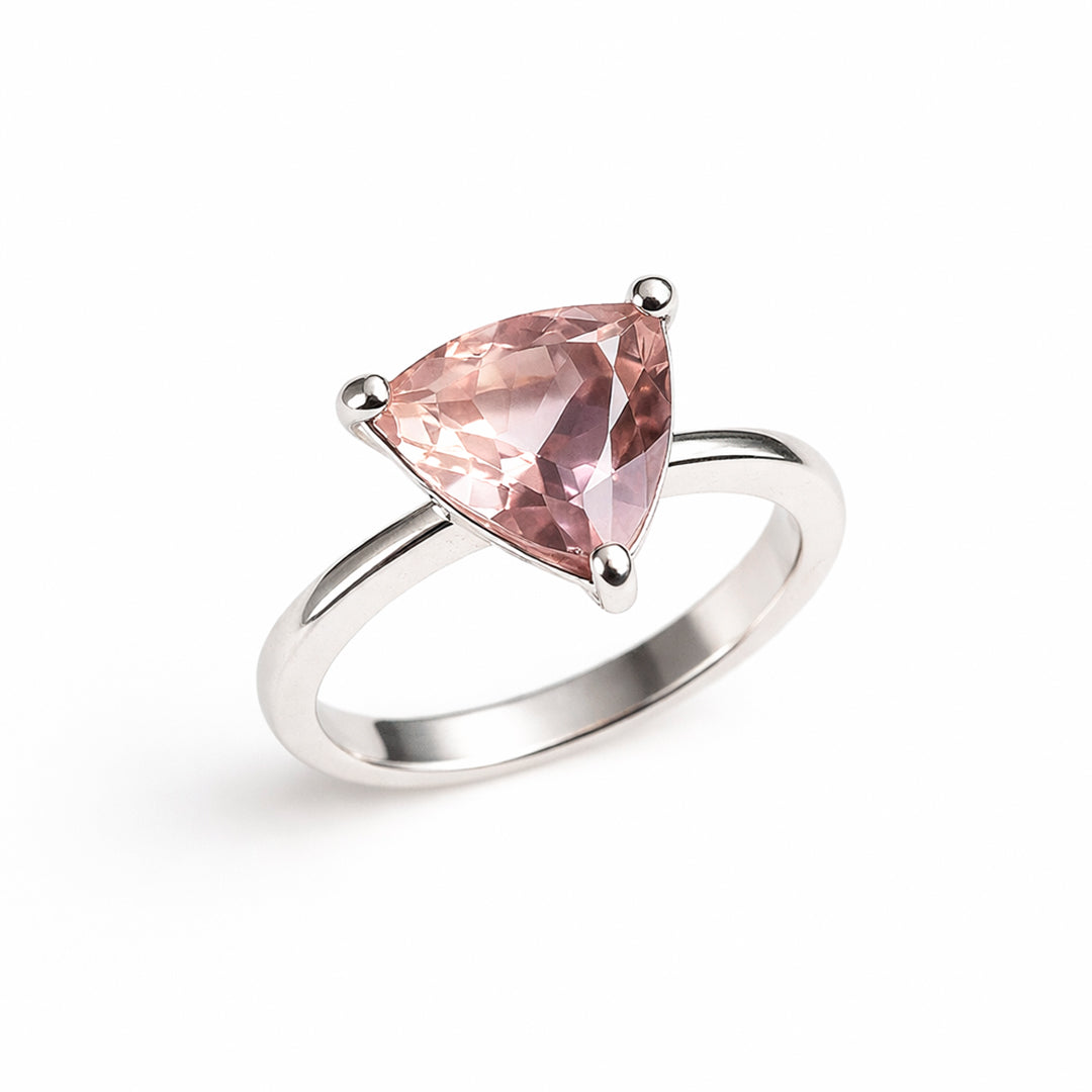 Anillo De Plata .925 Con Ametrino Corte Trilliant