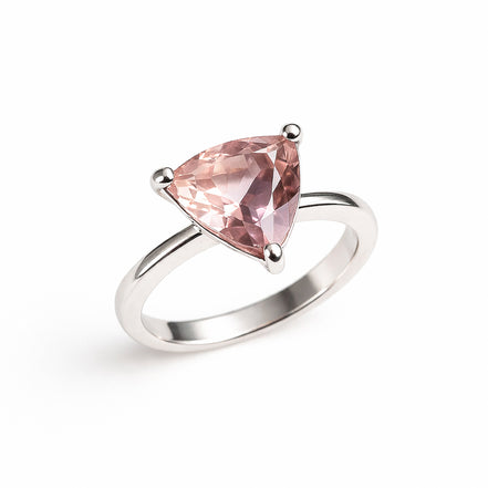 Anillo De Plata .925 Con Ametrino Corte Trilliant