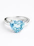Anillo De Plata 925 Con Topacio Azul Corte De Corazón