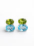 Broqueles Plata .925 Con Topacio Azul Y Peridoto Corte Oval