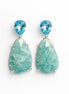 Aretes Plata .925 Con Amazonita Y Topacio Azul