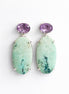Aretes Plata .925 Con Amatista y Turquesa Crisocola