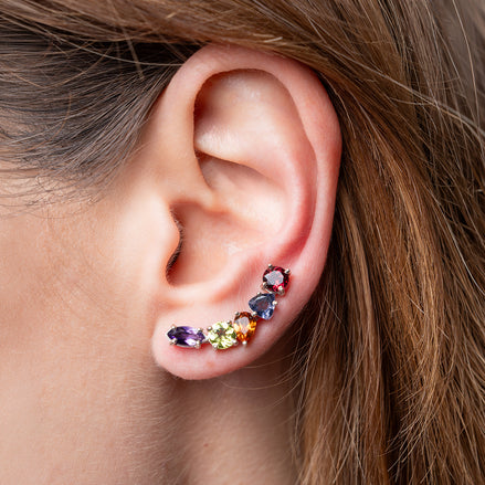 Arete Trepador Plata 925 Multicolor