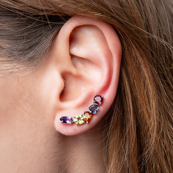 Arete Trepador Plata 925 Multicolor