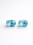 Broqueles Plata .925 Con Topacio Azul Corte Oval