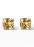 Broqueles Plata .925 Con Citrino Corte Cushion