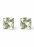 Broqueles Plata .925 Con Amatista Verde Corte Cushion