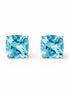 Broqueles Plata .925 Con Topacio Azul Corte Cushion