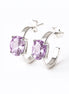 Arracadas Oval Plata .925 Con Amatista