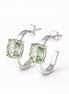 Arracadas Ovales En Plata .925 Con Amatista Verde.